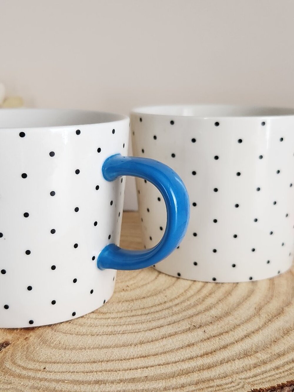 10 Strawberry Street Oogle Polka Dot Set Of 2 Coffee Cup Mugs